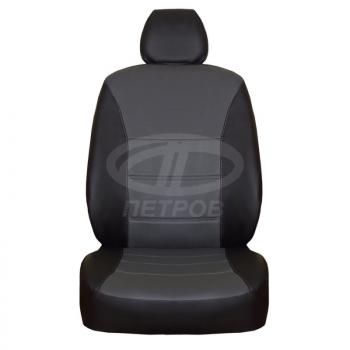 4 749 р. Чехлы на сиденья ПЕТРОВ Орегон (экокожа)  Hyundai Elantra  AD (2016-2020) (черный/серый)  с доставкой в г. Калуга. Увеличить фотографию 2