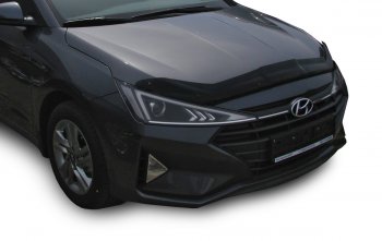2 499 р. Дефлектор капота SIM  Hyundai Elantra  AD (2018-2020)  с доставкой в г. Калуга. Увеличить фотографию 1