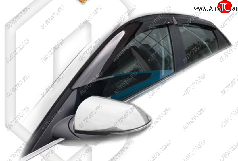 1 989 р. Дефлектора окон CA-Plastic Hyundai Elantra CN7 (2020-2024) (Classic полупрозрачный)  с доставкой в г. Калуга