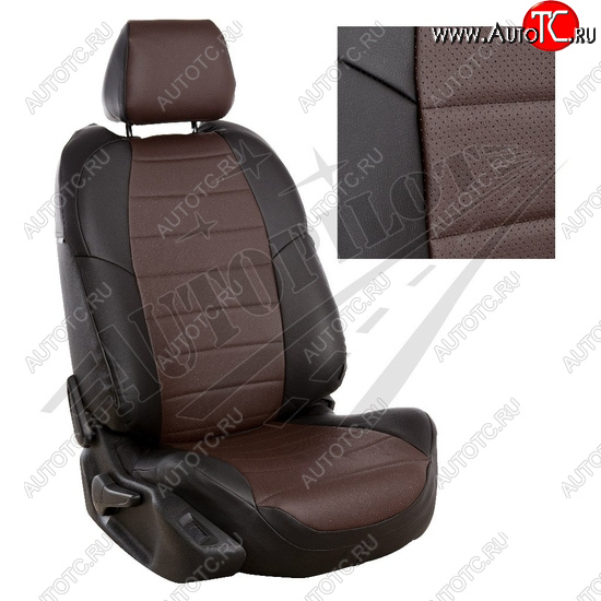 13 449 р. Чехлы сидений AUTOPILOT Экокожа (задняя спинка 40/60 с подлокотником)  Hyundai Elantra  CN7 (2020-2024) (Черный + Шоколад)  с доставкой в г. Калуга