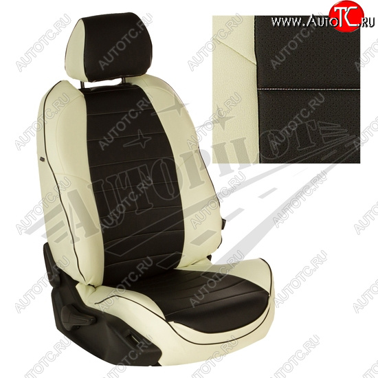 13 449 р. Чехлы сидений AUTOPILOT Экокожа (задняя спинка 40/60 с подлокотником)  Hyundai Elantra  CN7 (2020-2024) (Белый + Черный)  с доставкой в г. Калуга
