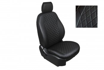 Чехлы сидений Seintex Ромб (экокожа, 60/40 с задним подлокотникам, Airbag) Hyundai Elantra CN7 (2020-2024)  (Черный)