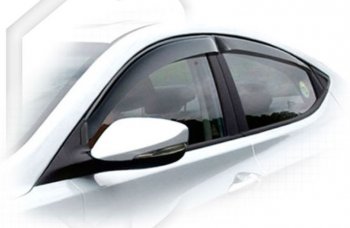 2 169 р. Дефлектора окон CA-Plastic  Hyundai Elantra  MD (2013-2016) (Classic полупрозрачный, Без хром молдинга, Крепление только на скотч)  с доставкой в г. Калуга. Увеличить фотографию 1