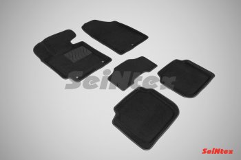 4 799 р. Комплект 3D ковриков в салон (ворсовые / чёрные) Seintex  Hyundai Elantra  MD (2010-2016)  с доставкой в г. Калуга. Увеличить фотографию 1