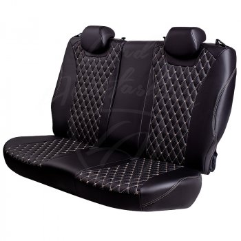 16 999 р. Чехлы для сидений Lord Autofashion Байрон (экокожа)  Hyundai Elantra  MD (2010-2016) (Черный, вставка черная, строчка бежевая)  с доставкой в г. Калуга. Увеличить фотографию 5