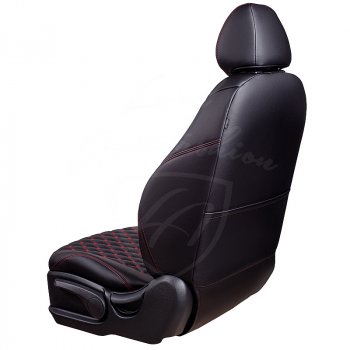 16 999 р. Чехлы для сидений Lord Autofashion Байрон (экокожа)  Hyundai Elantra  MD (2010-2016) (Черный, вставка черная, строчка красная)  с доставкой в г. Калуга. Увеличить фотографию 4
