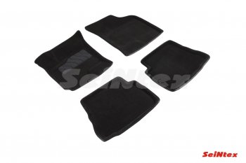 4 299 р. Комплект 3D ковриков в салон (ворсовые / чёрные) Seintex  Hyundai Getz  TB (2002-2010)  с доставкой в г. Калуга. Увеличить фотографию 1