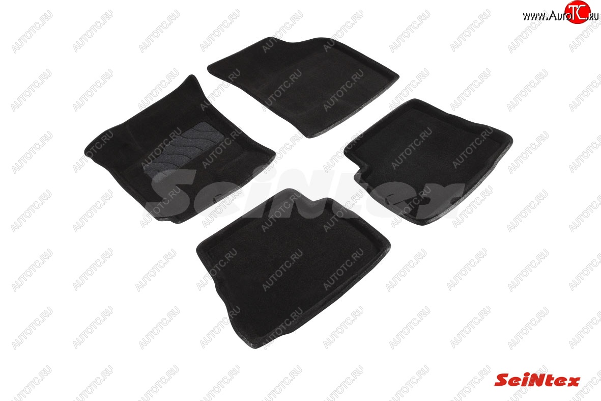 4 299 р. Комплект 3D ковриков в салон (ворсовые / чёрные) Seintex  Hyundai Getz  TB (2002-2010)  с доставкой в г. Калуга