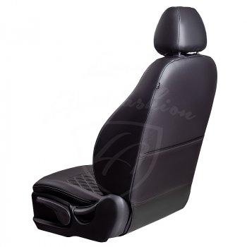 8 999 р. Чехлы для сидений Lord Autofashion Турин Ромб (экокожа)  Hyundai Getz  TB (2005-2010) (Черный, вставка черная, строчка серая)  с доставкой в г. Калуга. Увеличить фотографию 3