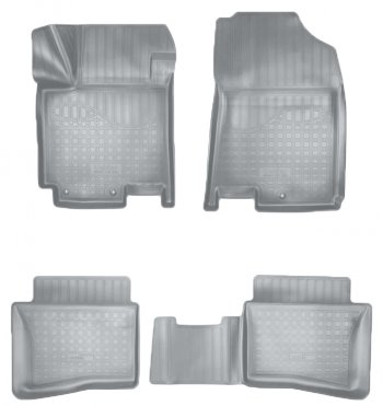 2 889 р. Коврики салонные Noplast (3D)  Hyundai i20  2 GB (2014-2020) (Серые)  с доставкой в г. Калуга. Увеличить фотографию 1