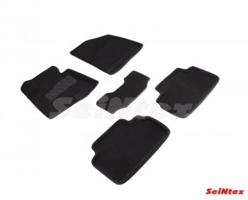 3 799 р. Комплект ворсовых 
 ковриков в салон Seintex (3D) Hyundai I30 2 GD дорестайлинг универсал (2011-2015) (Черный)  с доставкой в г. Калуга. Увеличить фотографию 1