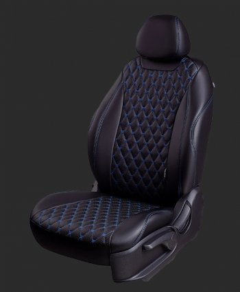 Чехлы для сидений Lord Autofashion Байрон (экокожа, спинка 40/60+подлокотник+ отдел. бок, 3 Г-образных подголовника) Hyundai I40 1 VF дорестайлинг седан (2011-2015)