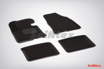 Комплект 3D ковриков в салон (ворсовые / чёрные) Seintex Hyundai I40 1 VF рестайлинг универсал (2015-2019)