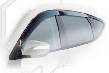 2 169 р. Дефлектора окон CA-Plastiс  Hyundai IX35  1 LM (2009-2018) (Classic полупрозрачный, Без хром.молдинга, Крепление только на скотч)  с доставкой в г. Калуга. Увеличить фотографию 1