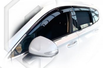 2 099 р. Дефлектора окон CA-Plastic  Hyundai Santa Fe  4 TM (2018-2024) (Classic полупрозрачный, Без хром.молдинга)  с доставкой в г. Калуга. Увеличить фотографию 1