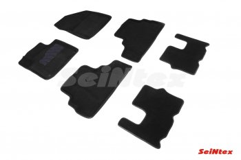 Комплект 3D ковриков в салон (ворсовые / чёрные) Seintex Hyundai (Хюндаи) Santa Fe (Санта)  4 TM (2018-2024) 4 TM дорестайлинг, рестайлинг