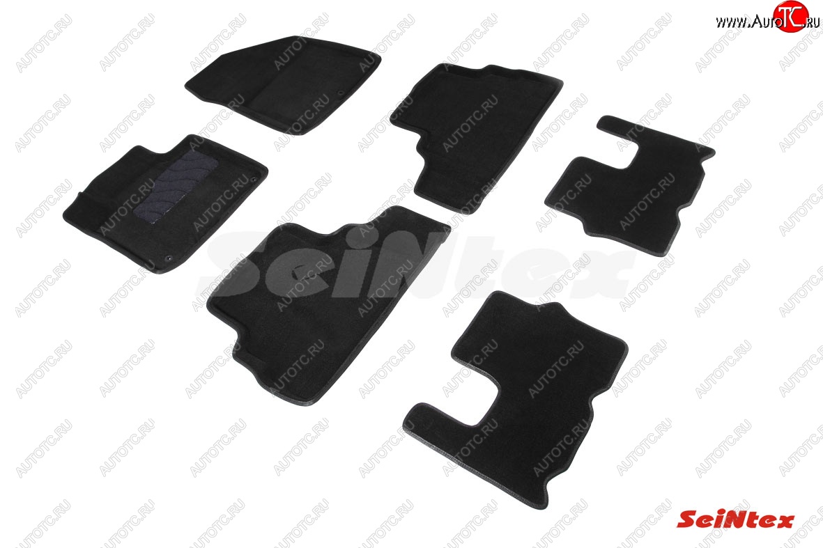 4 999 р. Комплект 3D ковриков в салон (ворсовые / чёрные) Seintex  Hyundai Santa Fe  4 TM (2018-2024)  с доставкой в г. Калуга