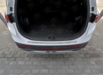 2 199 р. Защитная накладка заднего бампера Russtal  Hyundai Santa Fe  4 TM (2020-2024) (нержавейка зеркальная)  с доставкой в г. Калуга. Увеличить фотографию 1