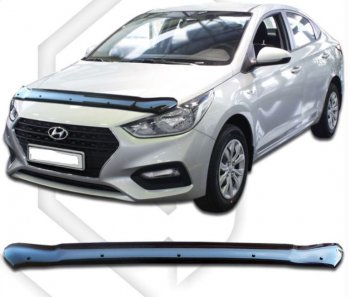Дефлектор капота CA-Plastic Hyundai Solaris 2 HCR дорестайлинг (2017-2020)