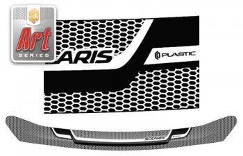2 259 р. Дефлектор капота CA-Plastiс  Hyundai Solaris  2 (2017-2020) (Серия Art белая)  с доставкой в г. Калуга. Увеличить фотографию 1
