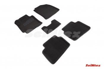 4 299 р. Комплект 3D ковриков в салон (ворсовые / чёрные) Seintex Hyundai Solaris 2 HCR рестайлинг (2020-2022)  с доставкой в г. Калуга. Увеличить фотографию 1