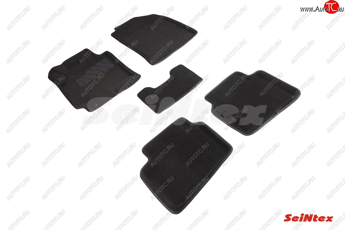 4 299 р. Комплект 3D ковриков в салон (ворсовые / чёрные) Seintex KIA Rio X-line (2017-2021)  с доставкой в г. Калуга