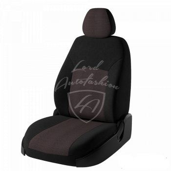 6 649 р. Чехлы для сидений Lord Autofashion Дублин (жаккард, раздельная спинка)  Hyundai Solaris  2 (2017-2020) (Черный, вставка Ёж Красный)  с доставкой в г. Калуга. Увеличить фотографию 1