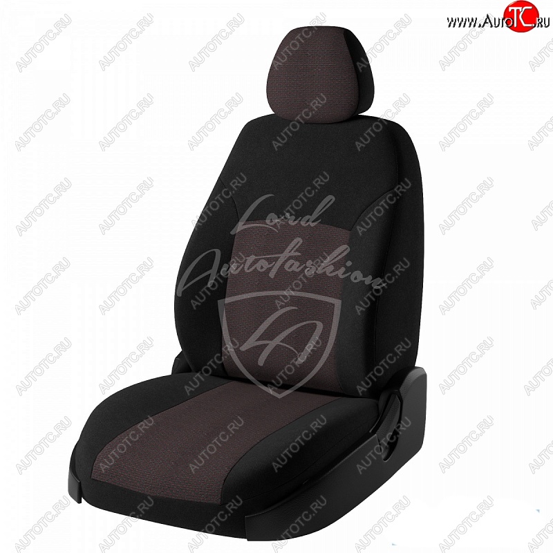 6 649 р. Чехлы для сидений Lord Autofashion Дублин (жаккард, раздельная спинка)  Hyundai Solaris  2 (2017-2020) (Черный, вставка Ёж Красный)  с доставкой в г. Калуга