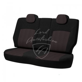 6 649 р. Чехлы для сидений Lord Autofashion Дублин (жаккард, раздельная спинка)  Hyundai Solaris  2 (2017-2020) (Черный, вставка Ёж Красный)  с доставкой в г. Калуга. Увеличить фотографию 2