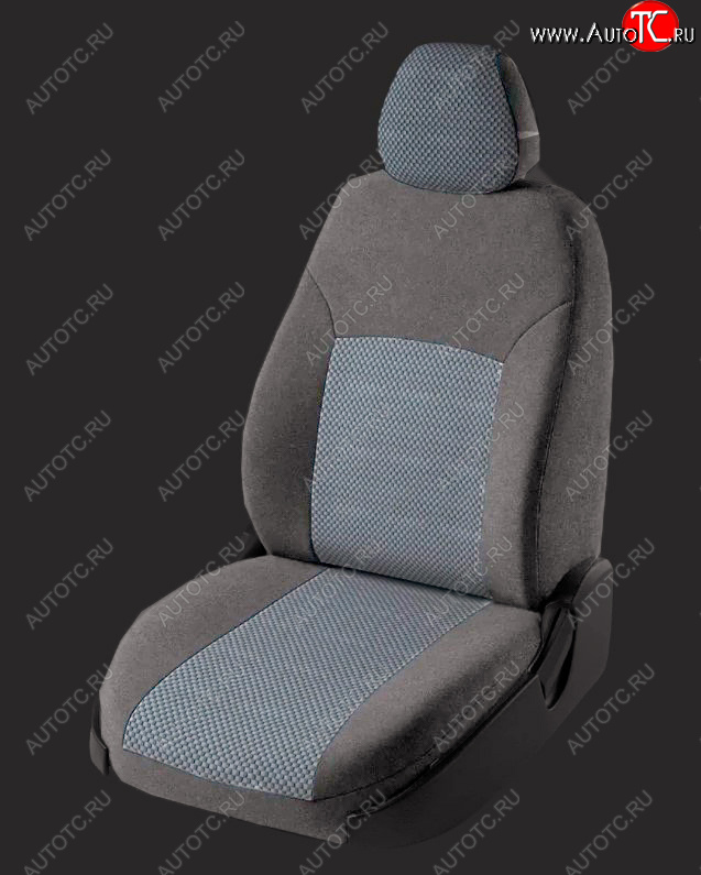 6 649 р. Чехлы для сидений Lord Autofashion Дублин (жаккард, спинка 60/40, 3 Г-образных подголовника)  Hyundai Solaris  2 (2017-2022) (Серый, вставка Стежок Серый)  с доставкой в г. Калуга