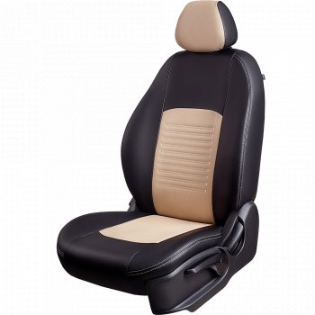 Чехлы для сидений Lord Autofashion Турин (экокожа, сплошная спинка 2 П-образных подголовника) Hyundai Solaris 2 HCR дорестайлинг (2017-2020)