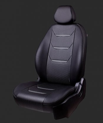 Чехлы для сидений Lord Autofashion Турин 2 (экокожа, спинка 60/40, 3 Г-образных подголовника) Hyundai Solaris 2 HCR рестайлинг (2020-2022)