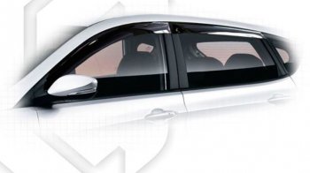 2 099 р. Дефлектора окон CA-Plastic  Hyundai Solaris  1 хэтчбек (2010-2014) (Classic полупрозрачный, Без хром.молдинга)  с доставкой в г. Калуга. Увеличить фотографию 1