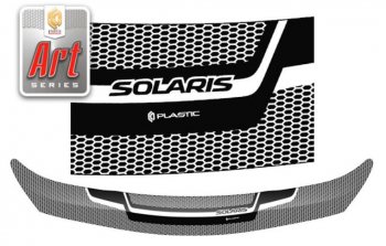 Дефлектор капота CA-Plastiс Hyundai (Хюндаи) Solaris (Солярис)  1 хэтчбэк (2014-2017) 1 хэтчбэк RBr рестайлинг