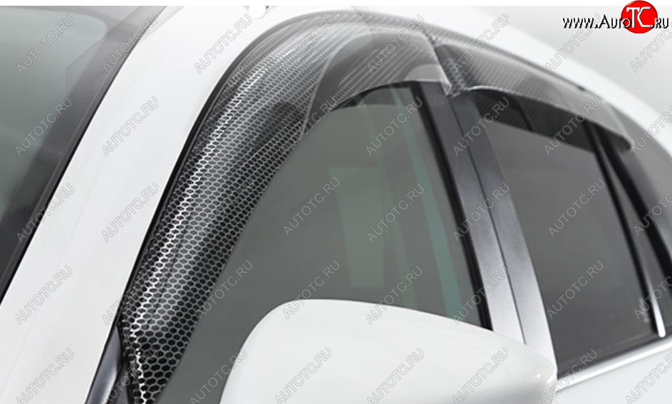 2 349 р. Дефлектора окон CA-Plastic  Hyundai Solaris  2 (2020-2022) (Серия Art черная, Без хром молдинга, Крепление только на скотч)  с доставкой в г. Калуга