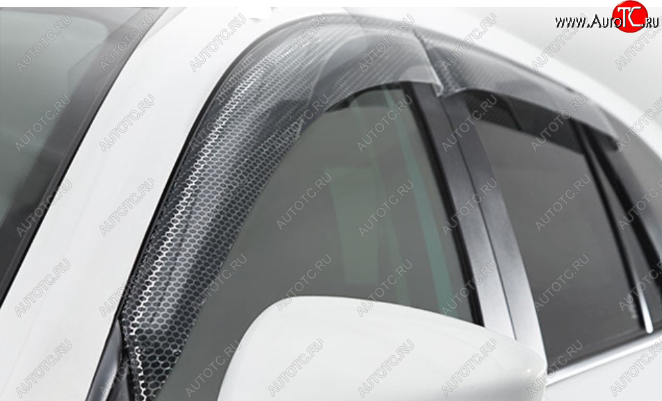 2 349 р. Дефлектора окон CA-Plastic  Hyundai Solaris  2 (2020-2022) (Серия Art графит, Без хром молдинга, Крепление только на скотч)  с доставкой в г. Калуга