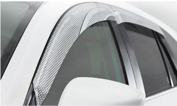 2 349 р. Дефлектора окон CA-Plastic  Hyundai Solaris  1 седан (2010-2014) (Серия Art серебро, Без хром.молдинга, Крепление только на скотч)  с доставкой в г. Калуга. Увеличить фотографию 2