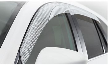 2 349 р. Дефлектора окон CA-Plastic  Hyundai Solaris  1 седан (2010-2014) (Серия Art белая, Без хром.молдинга, Крепление только на скотч)  с доставкой в г. Калуга. Увеличить фотографию 2