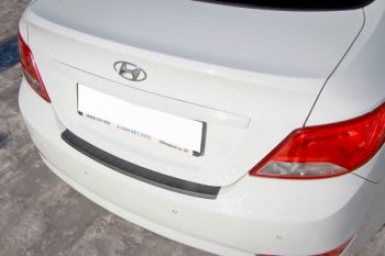 679 р. Защитная накладка заднего бампера Тюн-Авто  Hyundai Solaris  1 седан (2014-2017)  с доставкой в г. Калуга. Увеличить фотографию 2