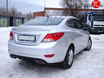 Диффузор заднего бампера Sport Hyundai (Хюндаи) Solaris (Солярис)  1 седан (2010-2014) 1 седан RBr дорестайлинг