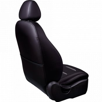 8 699 р. Чехлы для сидений Lord Autofashion Турин 2 (экокожа, раздельная спинка)  Hyundai Solaris  1 седан (2010-2017) (Серый/Серый/Чёрный/Чёрный)  с доставкой в г. Калуга. Увеличить фотографию 4