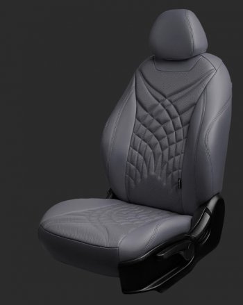 Чехлы для сидений Lord Autofashion Байрон ЖУК (экокожа, спинка 60/40, 2 Г-образных подголовника) Hyundai Solaris 1 седан RBr дорестайлинг (2010-2014)