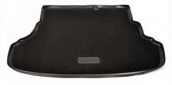 2 789 р. Комбинированый коврик с повышенной износостойкостью в багажник (со складывающимися сидениями) Unidec (полиуретан, текстиль)  Hyundai Solaris  1 седан (2010-2017) (Черный)  с доставкой в г. Калуга. Увеличить фотографию 1