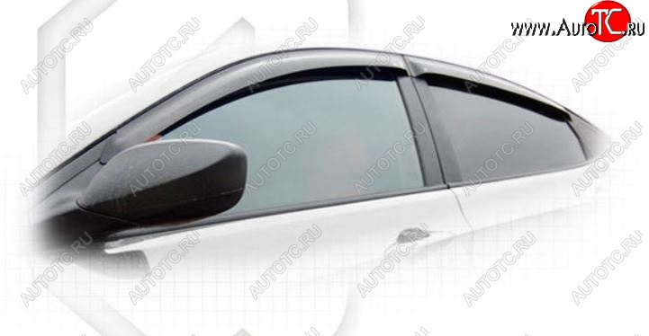 2 079 р. Дефлектора окон CA-Plastiс  Hyundai Solaris  1 седан (2014-2017) (Classic полупрозрачный, Без хром.молдинга, Крепление только на скотч)  с доставкой в г. Калуга