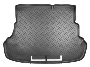 2 799 р. Коврик в багажник Norplast (со складывающимися сидениями)  Hyundai Solaris  1 седан (2010-2017) (Черный с фартуком)  с доставкой в г. Калуга. Увеличить фотографию 1