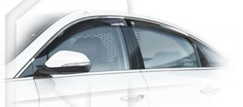 2 079 р. Дефлектора окон CA-Plastiс  Hyundai Sonata  LF (2017-2019) (Classic полупрозрачный, Без хром.молдинга)  с доставкой в г. Калуга. Увеличить фотографию 1