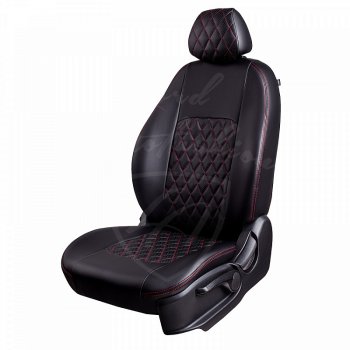 Чехлы для сидений Lord Autofashion Турин Ромб (экокожа, спинка 40/60+подлокотник+отд. бок, 2 П- и 1 Г-образных подголовника) Hyundai Elantra XD седан дорестайлинг (2000-2003)