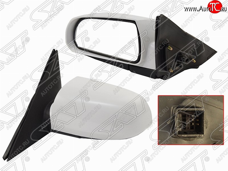 1 579 р. Левое боковое зеркало заднего вида SAT (электрическое) Hyundai Sonata NF дорестайлинг (2004-2008) (Неокрашенное)  с доставкой в г. Калуга