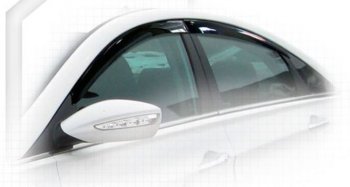 2 079 р. Дефлектора окон CA-Plastiс Hyundai Sonata YF (2009-2014) (Classic полупрозрачный, Без хром.молдинга, Крепление только на скотч)  с доставкой в г. Калуга. Увеличить фотографию 1