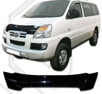 2 259 р. Дефлектор капота (Кузов: kmjwwh) CA-Plastic  Hyundai Starex/H1  A1 (2004-2007) (Classic черный, Без надписи)  с доставкой в г. Калуга. Увеличить фотографию 1